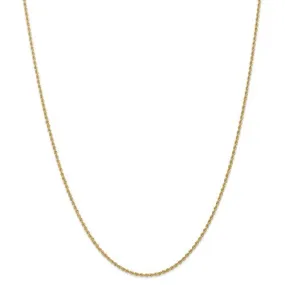 14k Yellow Gold 1.50mm Regular Rope Chain Available Sizes 6-30