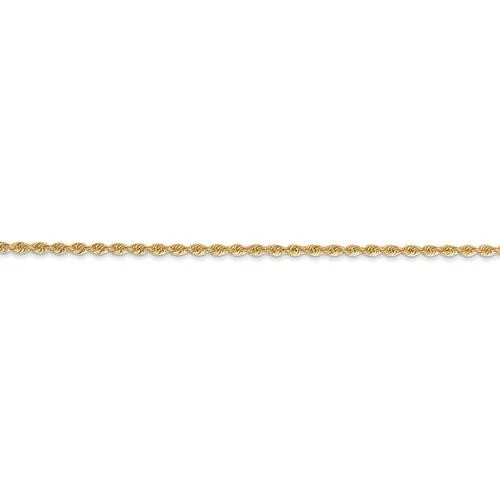 14k Yellow Gold 1.50mm Regular Rope Chain Available Sizes 6-30