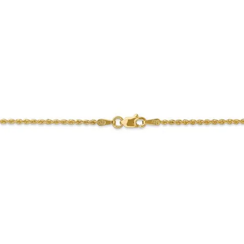 14k Yellow Gold 1.50mm Regular Rope Chain Available Sizes 6-30