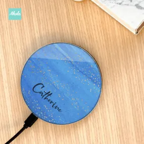 【Azure Stars】15W Ultra thin FastWireless Charger Pad 蔚藍星星名字無線差電板