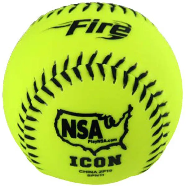 Baden NSA Fire ICON 12 44/400 Synthetic Slowpitch Softballs: SPN12