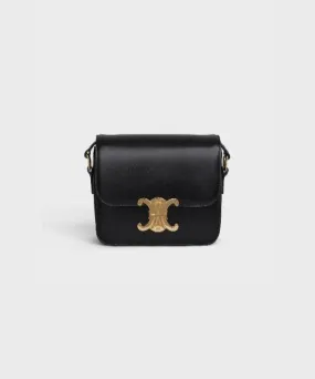 Celine Teen Triomphe Bag In Shiny Calfskin Black