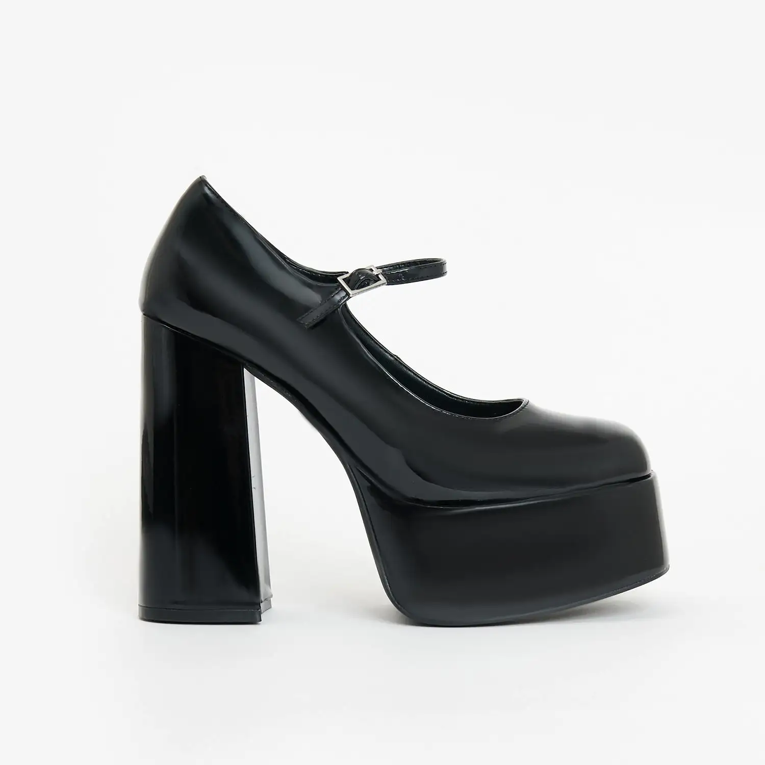 Darkbloom Black Patent Platform Heels