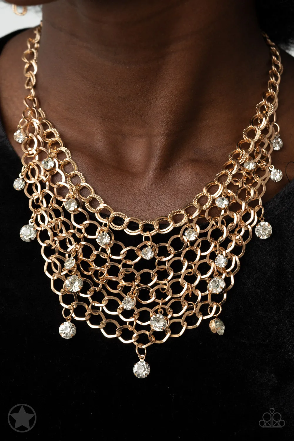 Fishing for Compliments - Gold ~ Paparazzi Necklace Blockbuster