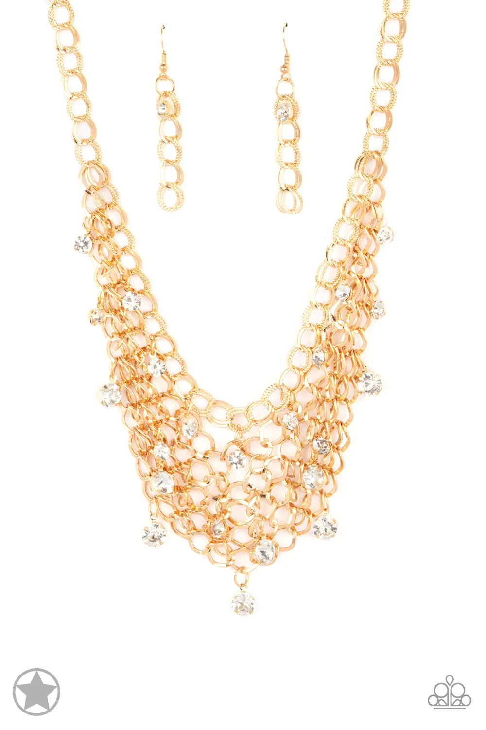 Fishing for Compliments - Gold ~ Paparazzi Necklace Blockbuster