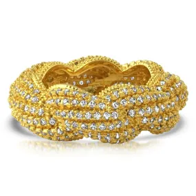 French Rope CZ Eternity Band Hip Hop Ring