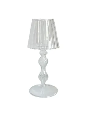 Glass Candle Dining Table Lamp Clear