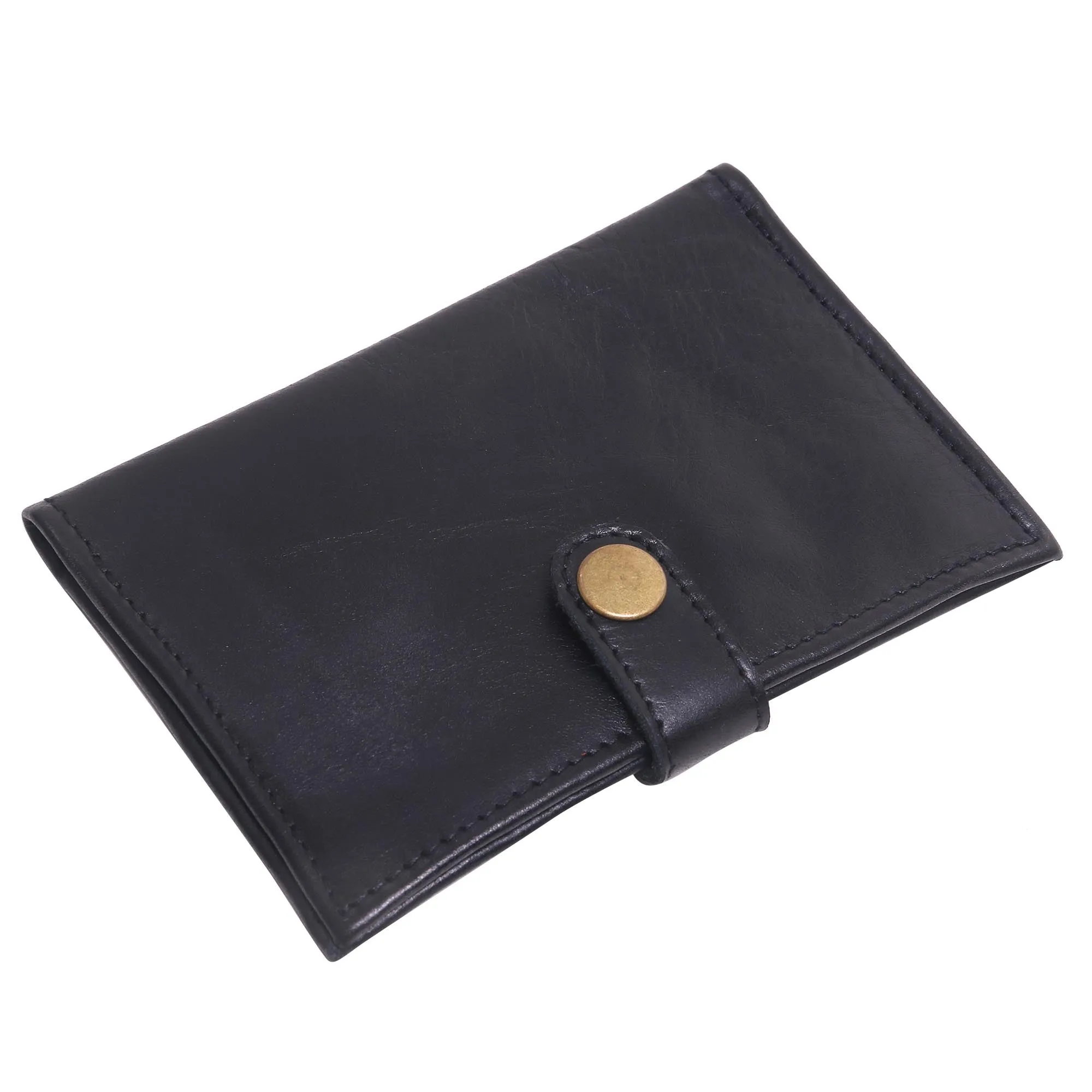 Gringsing Getaway in Black Fair Trade Handcrafted Black Leather Passport Holder