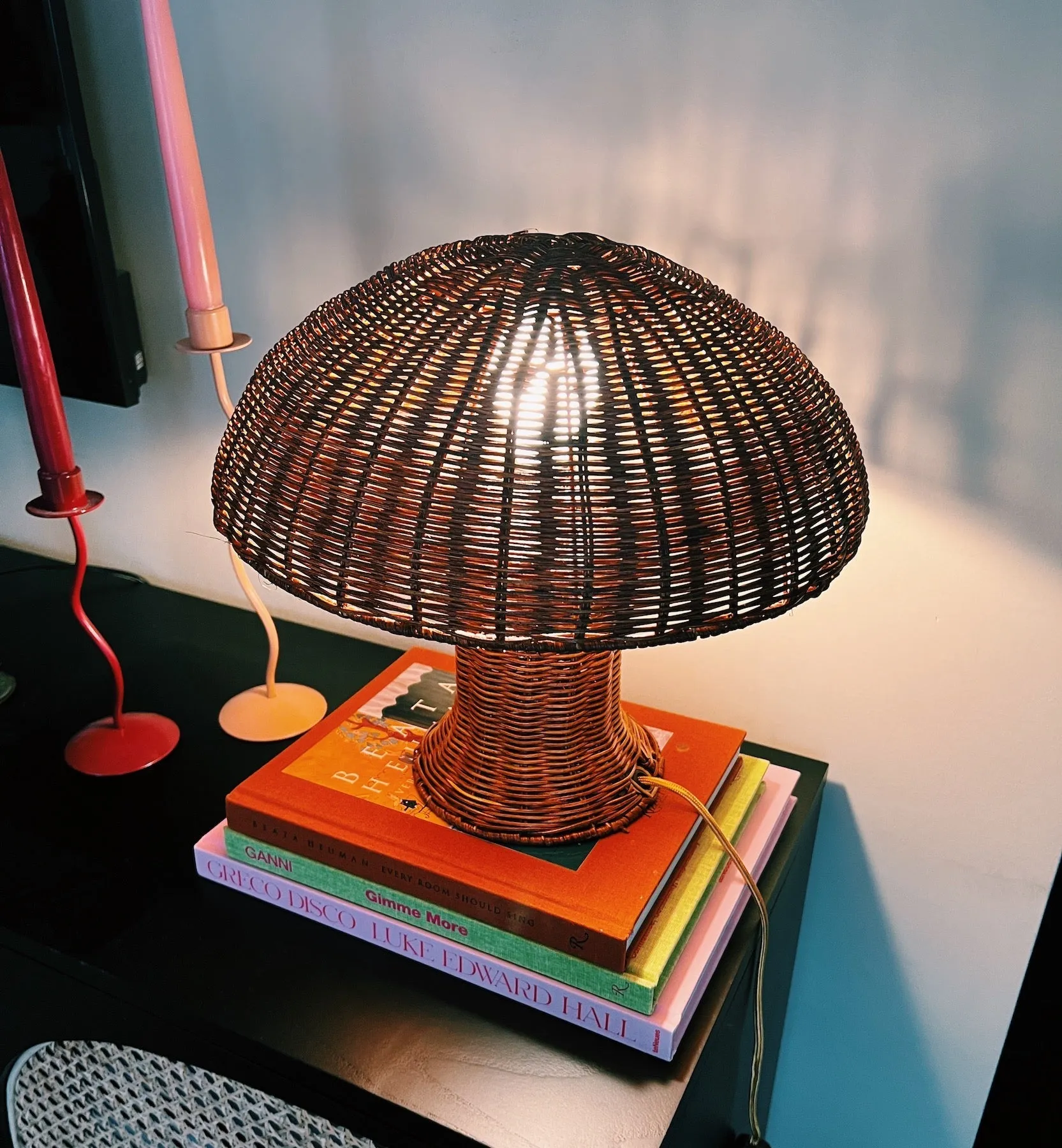 HK Living Rattan Table Lamp