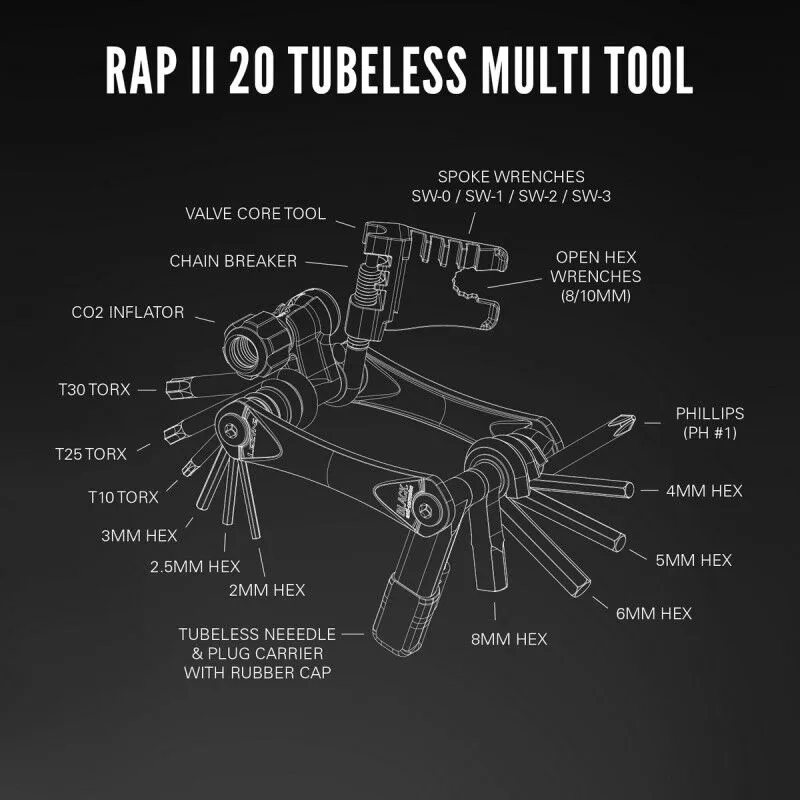 Lezyne  Rap II 20 Tubeless - Multi tool