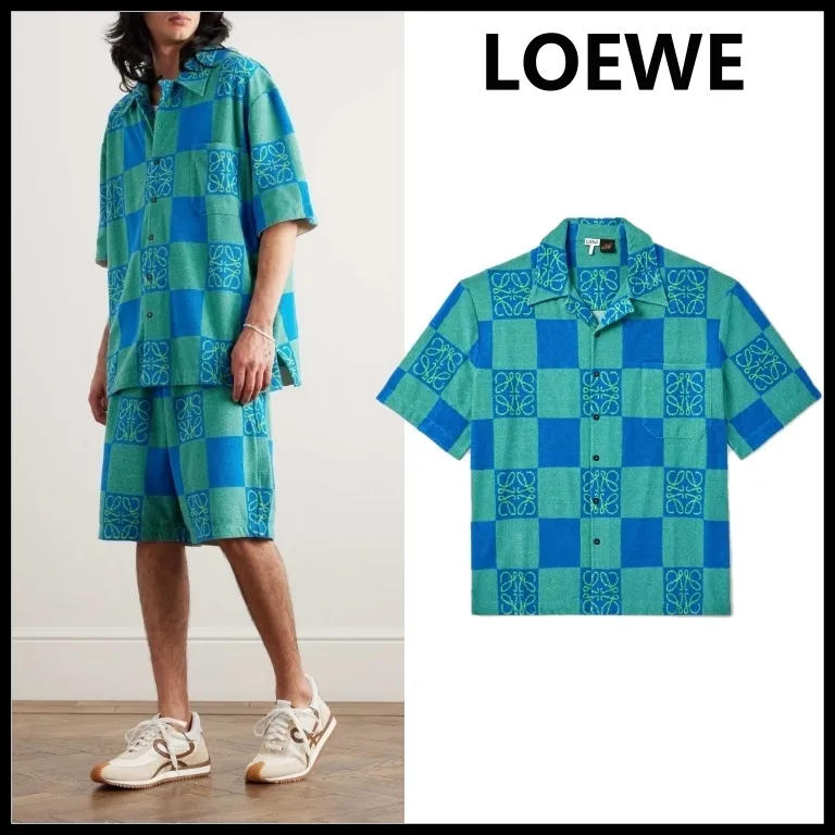 LOEWE  |Short sleeve shirt in terry cotton jacquard