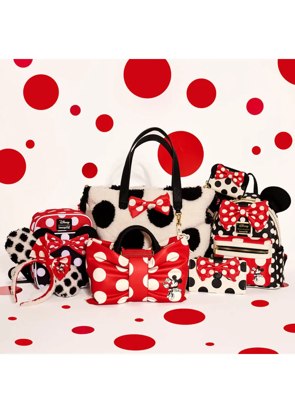 Loungefly Disney Minnie Rocks the Dots Classic Passport Shoulderbag Black Red