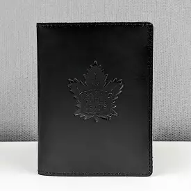 Maple Leafs Dormie Leather Passport Holder - BLACK