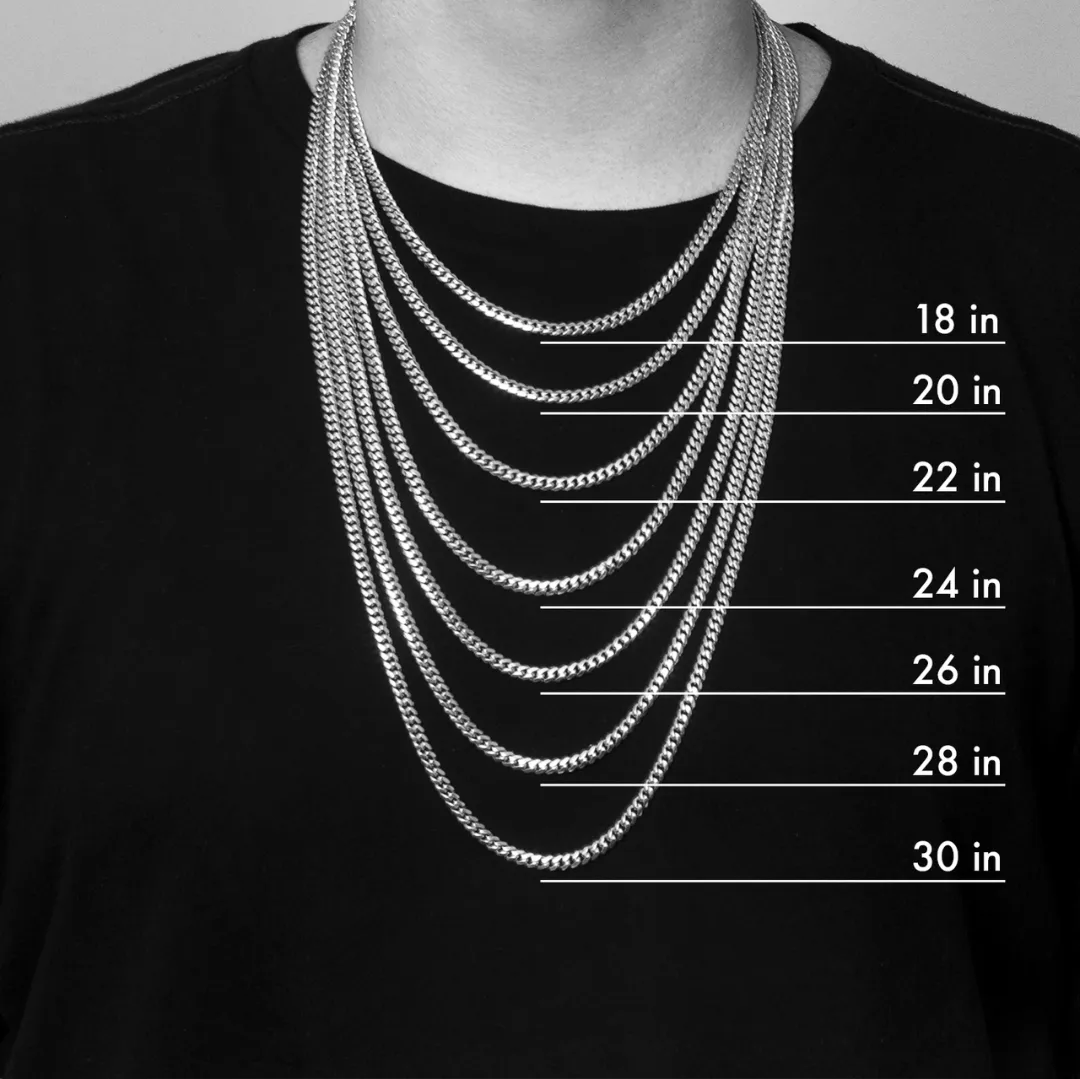 Men's 10K White Gold Hollow Rope Chain