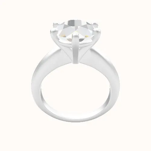 Modern Knife Edge Engagement Ring With High Set Six Prong Head