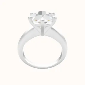 Modern Knife Edge Engagement Ring With High Set Six Prong Head