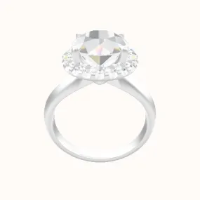 Modified Knife Edge Engagement Ring With Halo Head