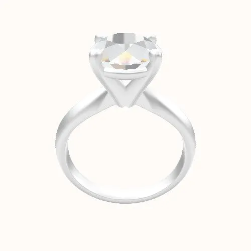 Modified Knife Edge Engagement Ring With High Set Four Prong Head