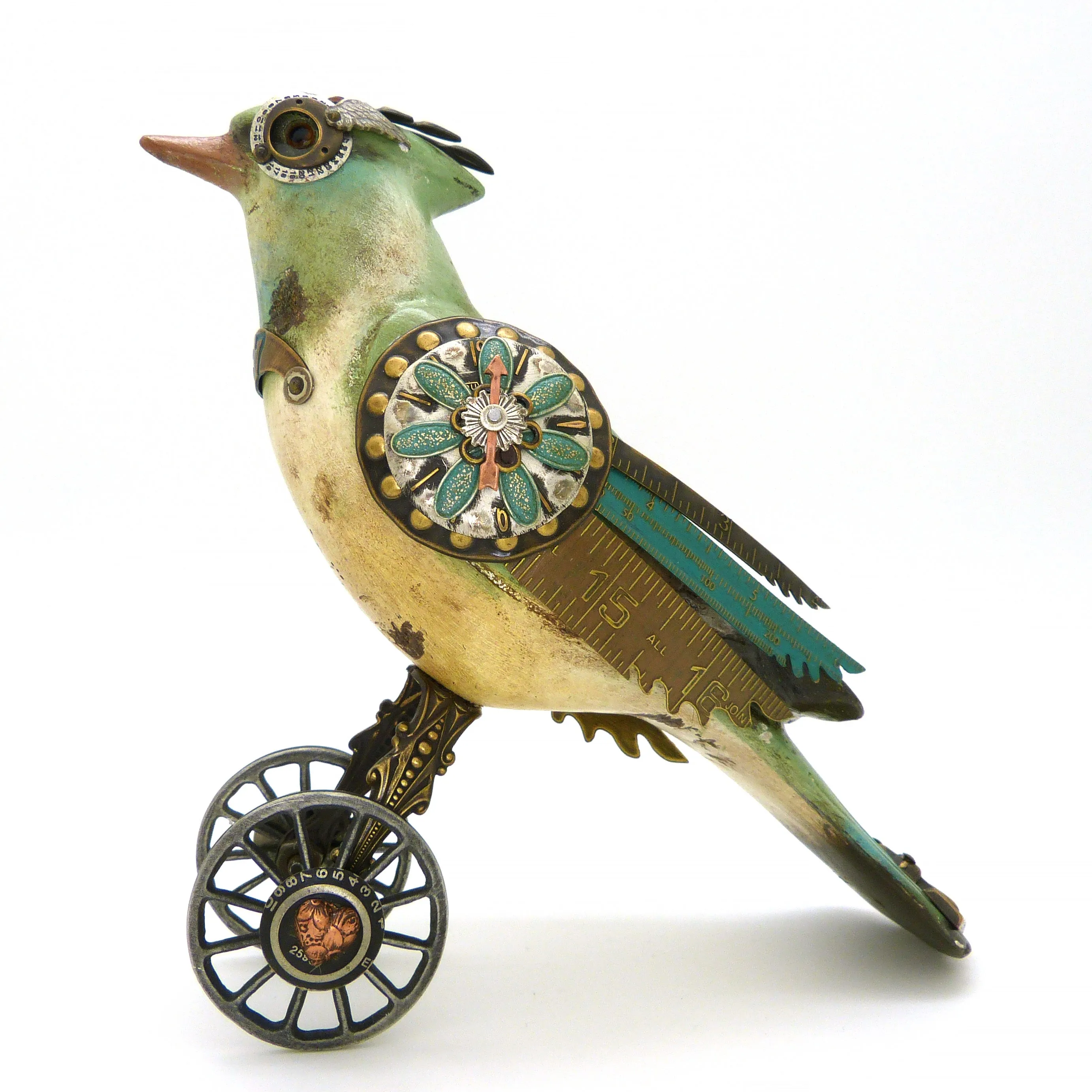 Mullanium Blue Jay Wheels Artists Jim Tori Mullan Steampunk Handmade BD94