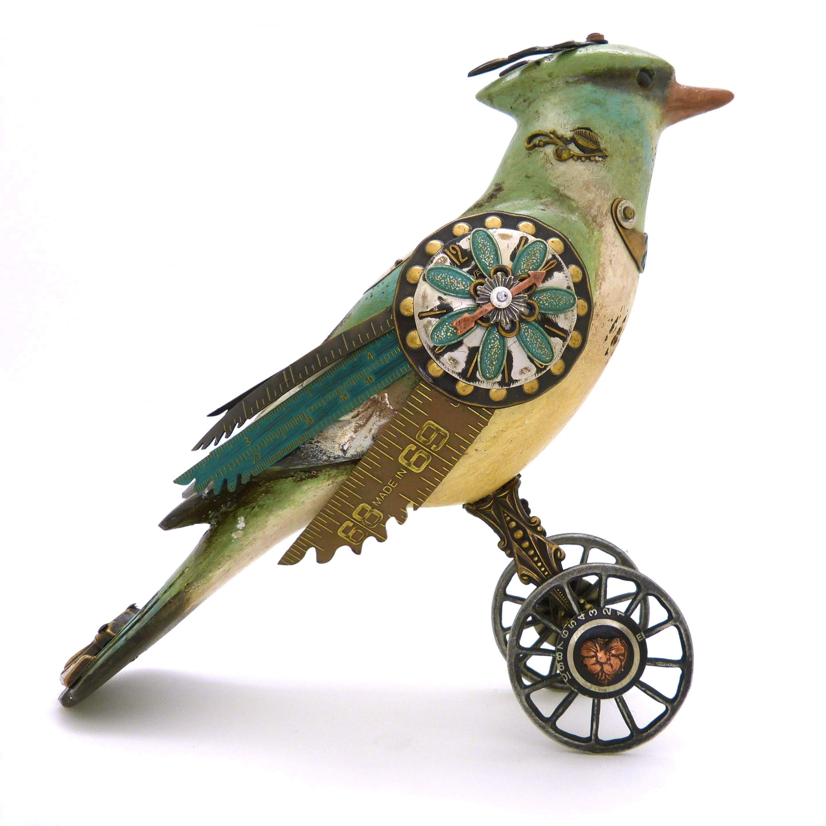 Mullanium Blue Jay Wheels Artists Jim Tori Mullan Steampunk Handmade BD94