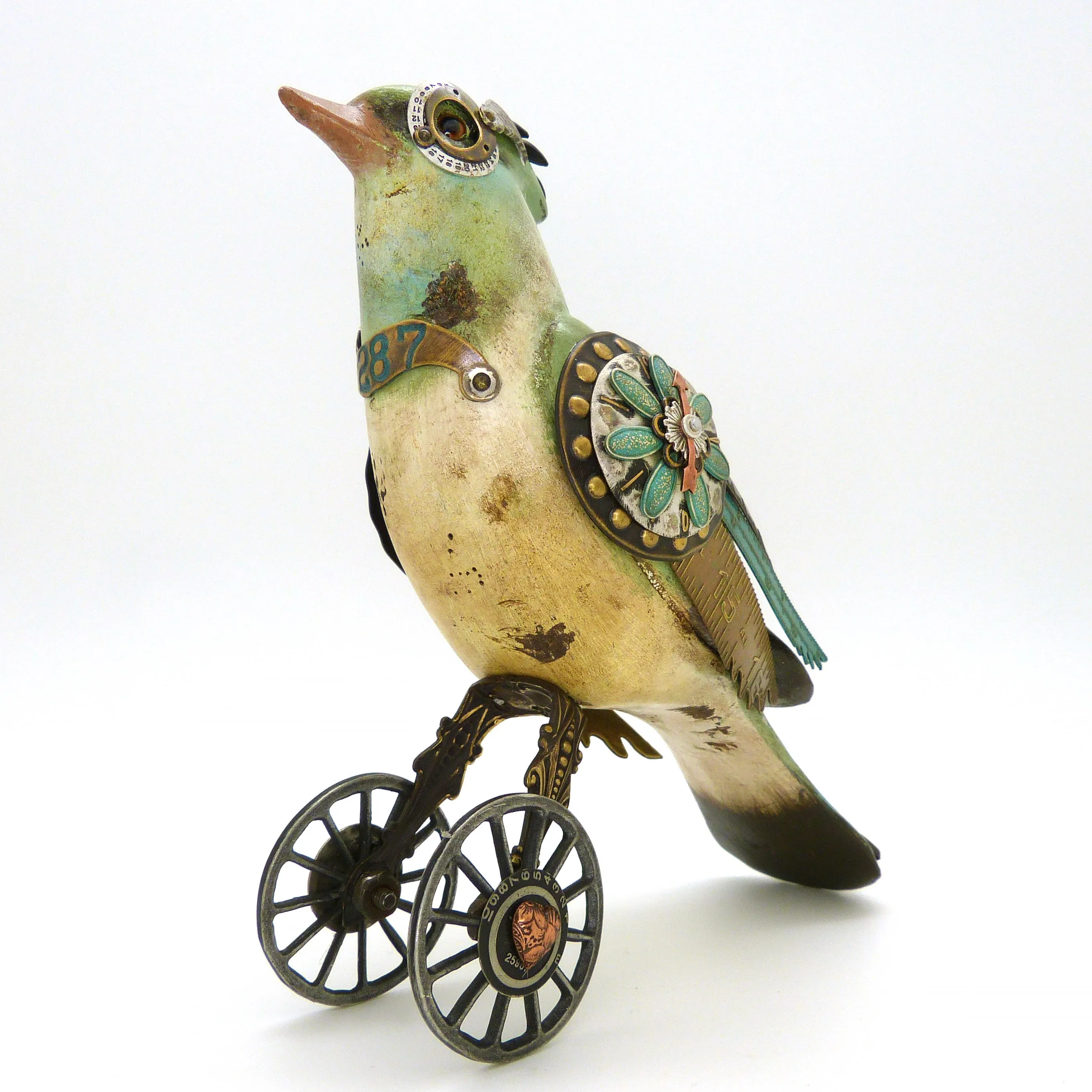 Mullanium Blue Jay Wheels Artists Jim Tori Mullan Steampunk Handmade BD94