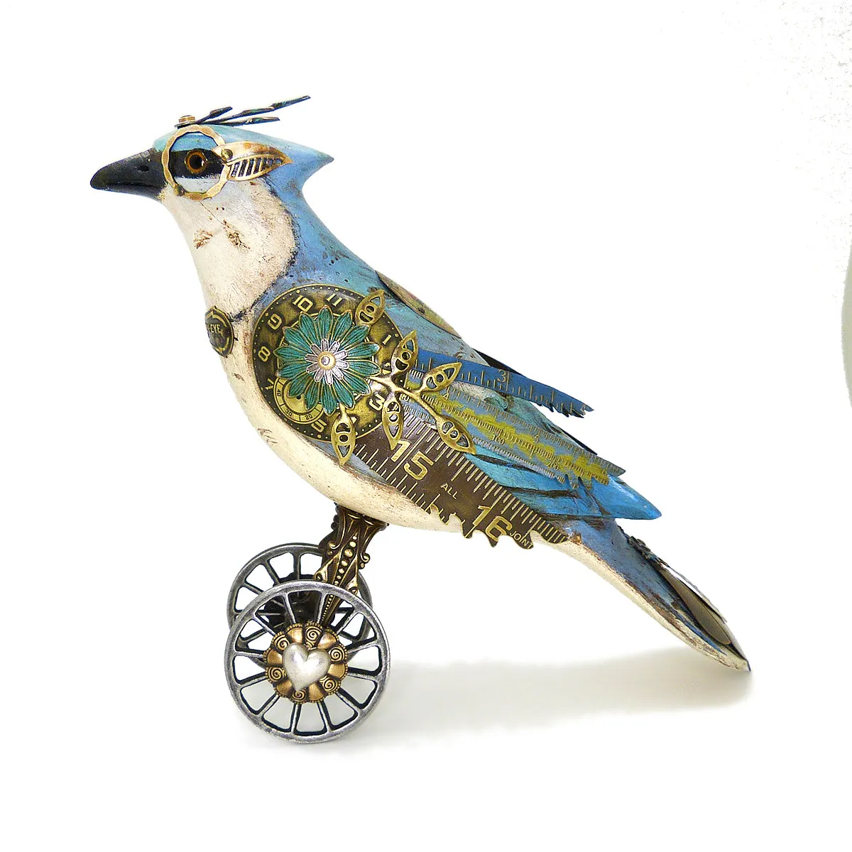 Mullanium Blue Jay Wheels Artists Jim Tori Mullan Steampunk Handmade