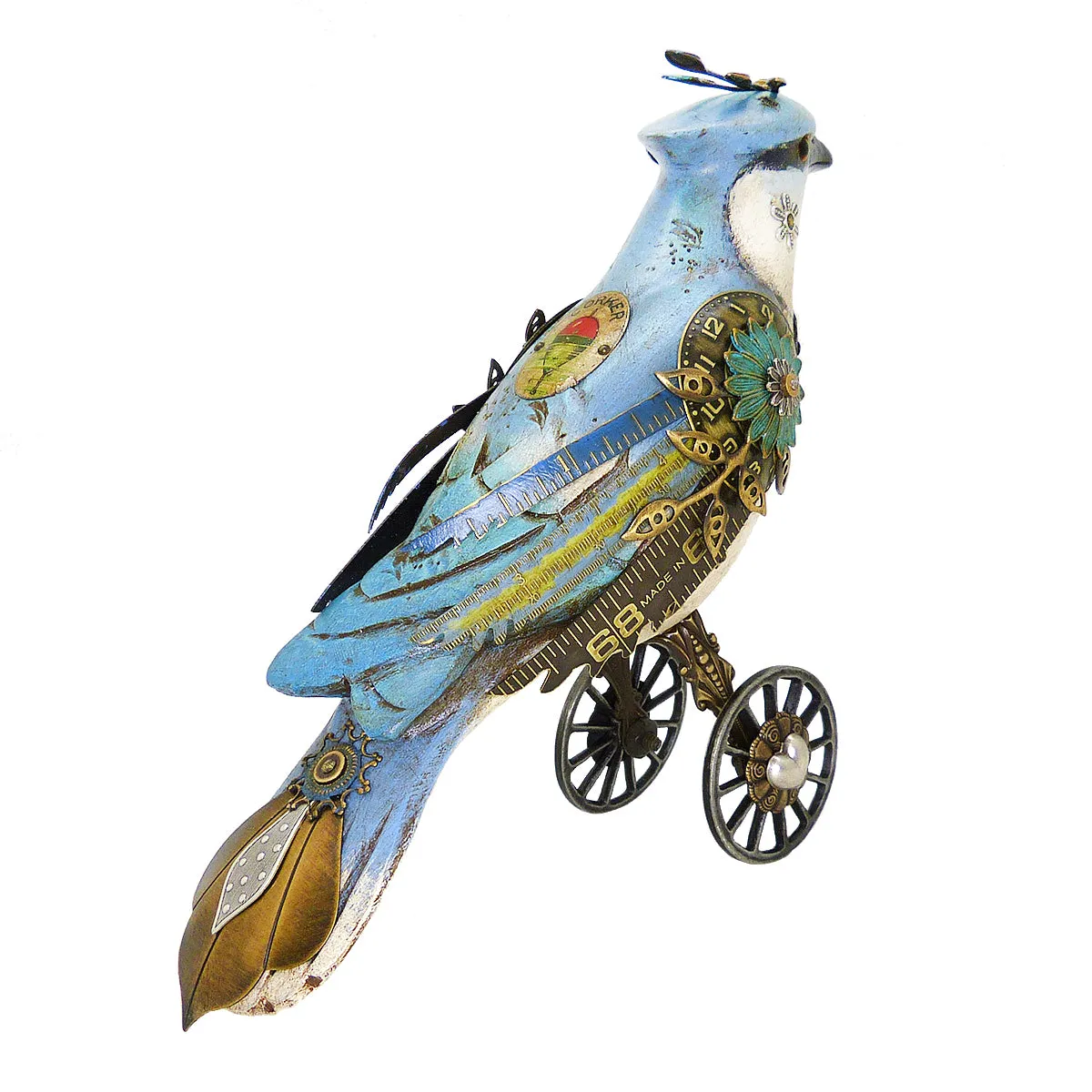 Mullanium Blue Jay Wheels Artists Jim Tori Mullan Steampunk Handmade