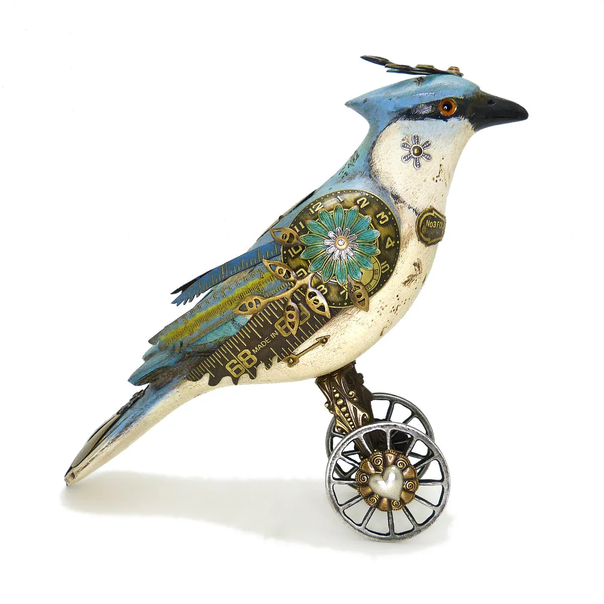 Mullanium Blue Jay Wheels Artists Jim Tori Mullan Steampunk Handmade