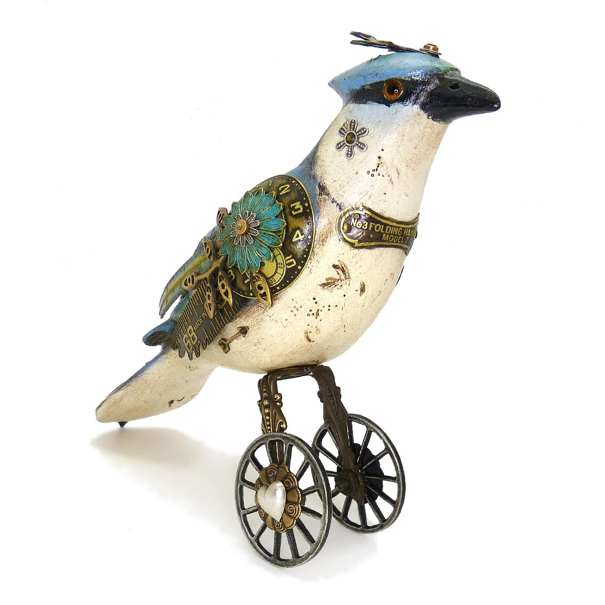 Mullanium Blue Jay Wheels Artists Jim Tori Mullan Steampunk Handmade