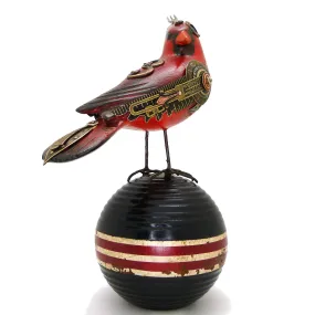 Mullanium Turned Head Red Cardinal Bird Croquet Ball Artists Jim Tori Mullan Steampunk Handmade