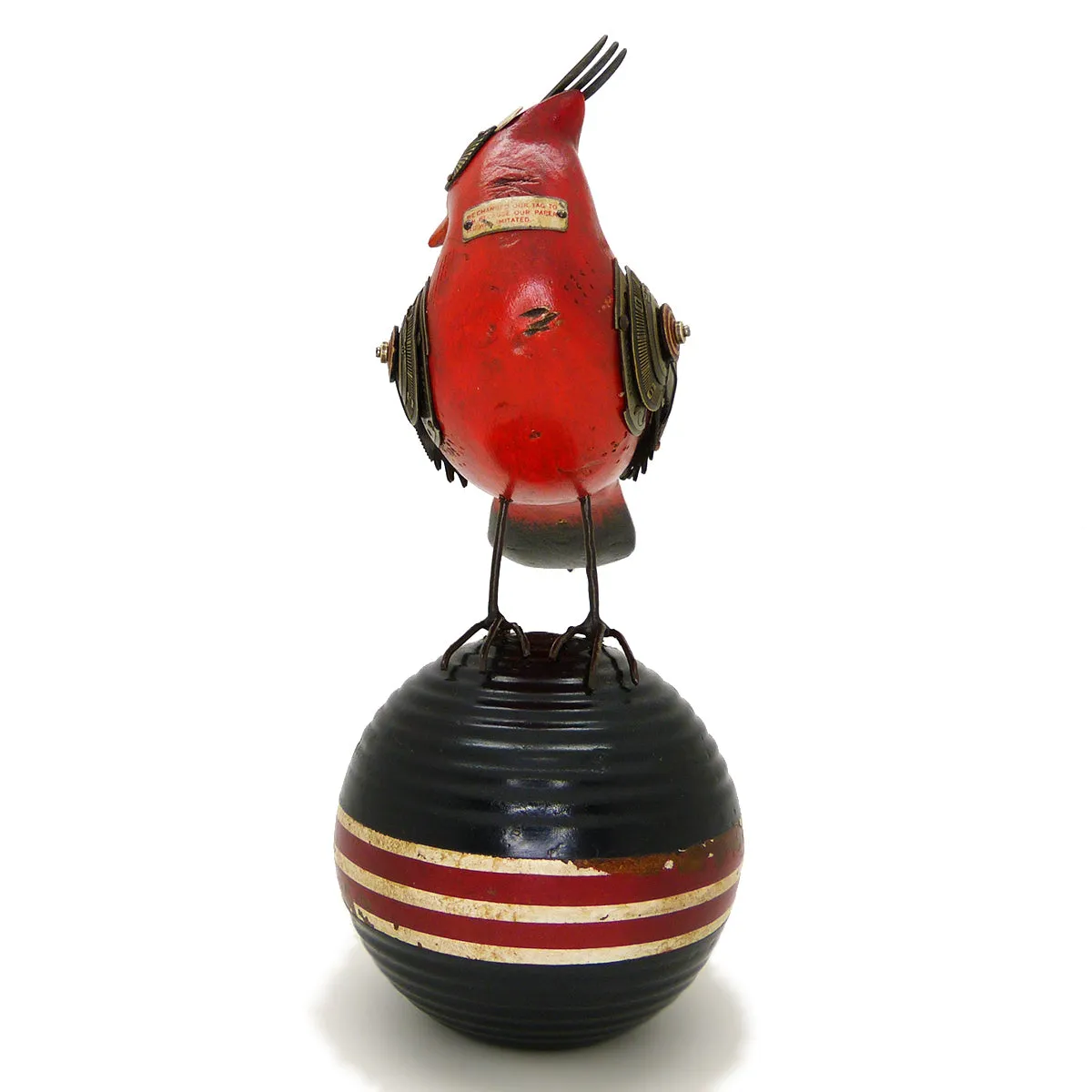 Mullanium Turned Head Red Cardinal Bird Croquet Ball Artists Jim Tori Mullan Steampunk Handmade