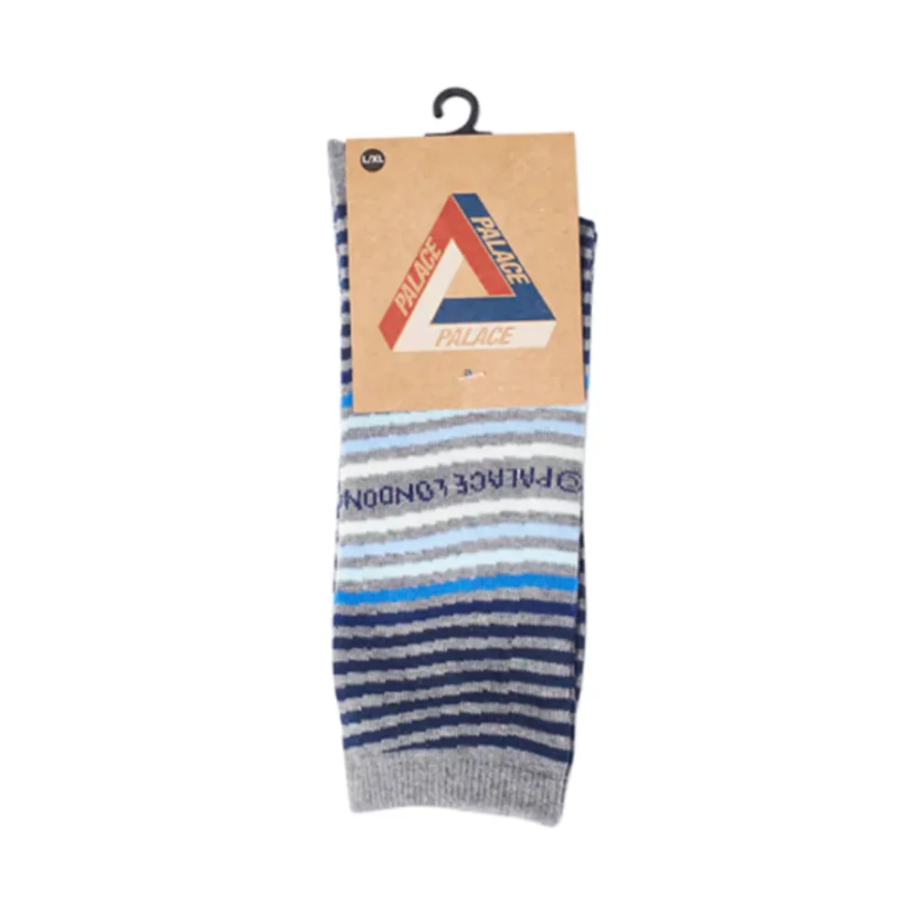 Palace Wavey Stripe Sock Grey Marl