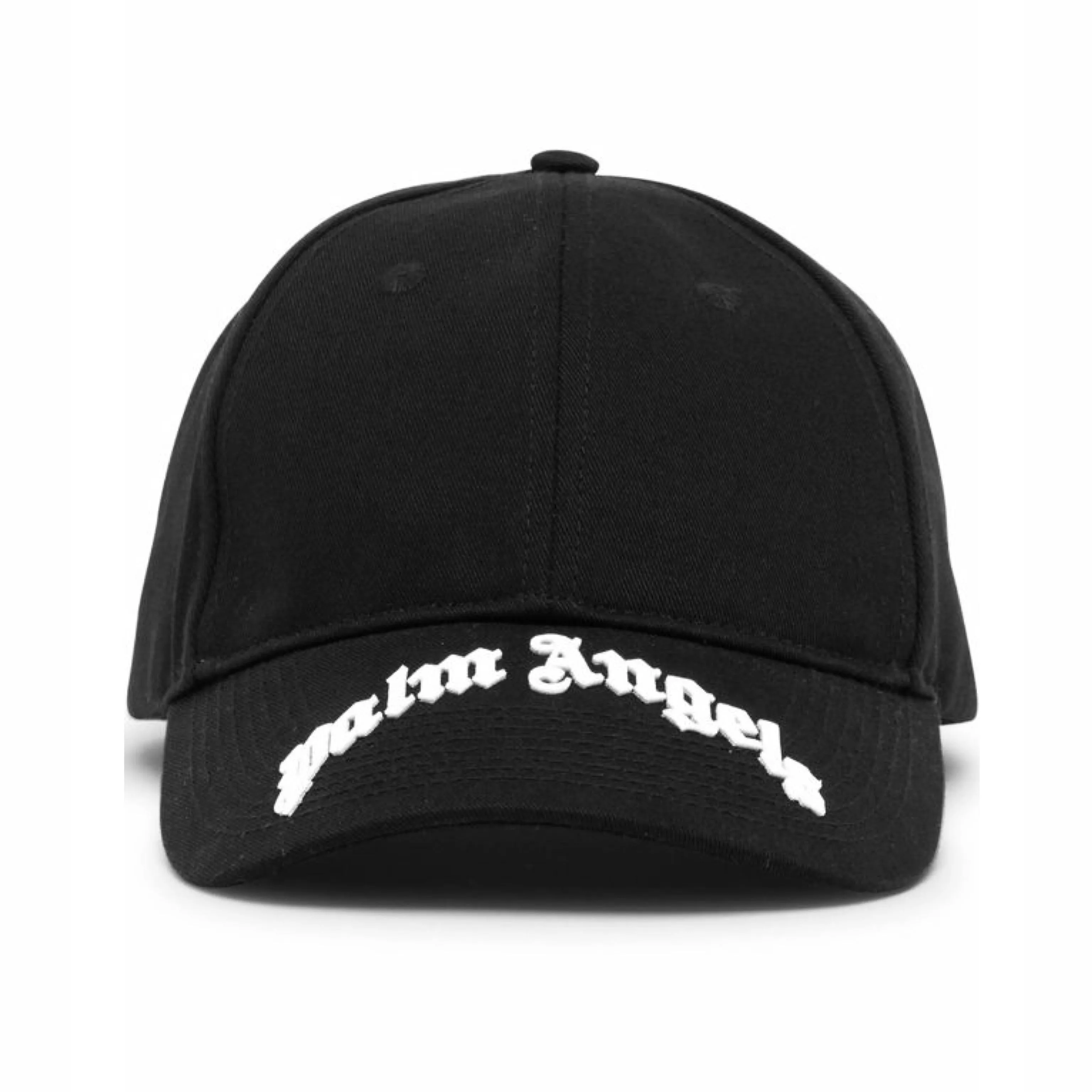 PALM ANGELS Curved Rubberized Logo Baseball Cap Black