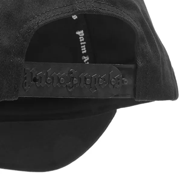 PALM ANGELS Curved Rubberized Logo Baseball Cap Black