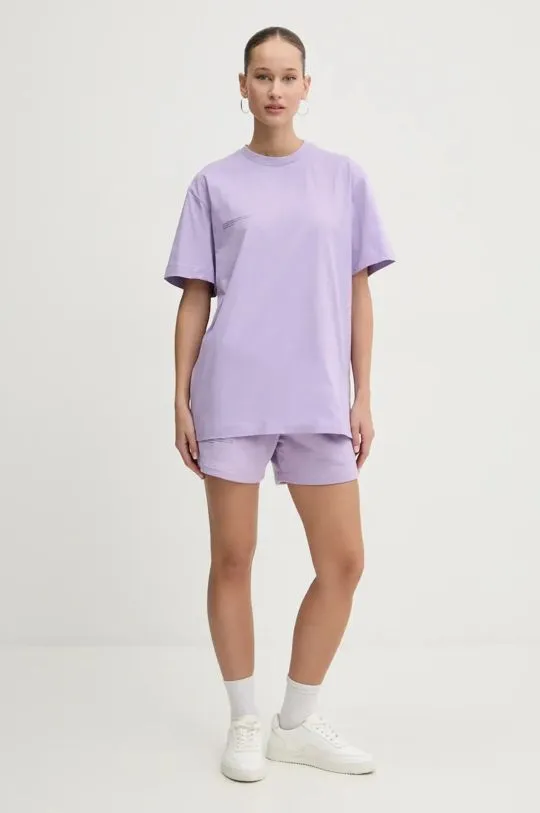 Pangaia cotton shorts violet color smooth