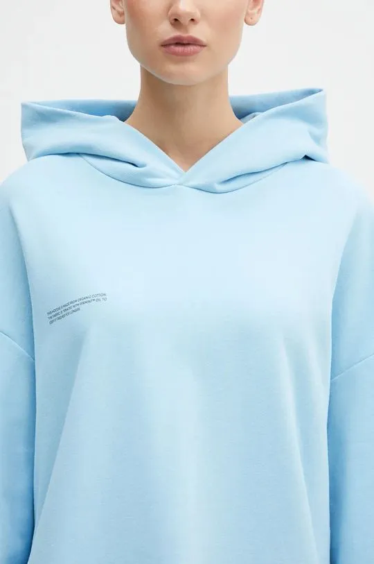 Pangaia cotton sweatshirt blue color hooded with a print