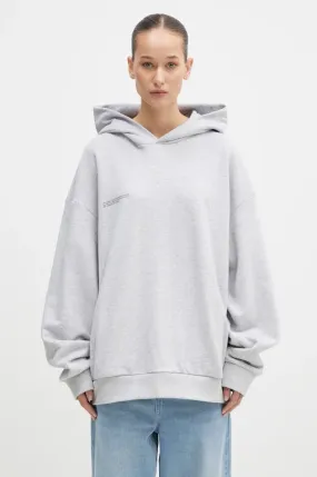 Pangaia cotton sweatshirt gray color hooded with a print