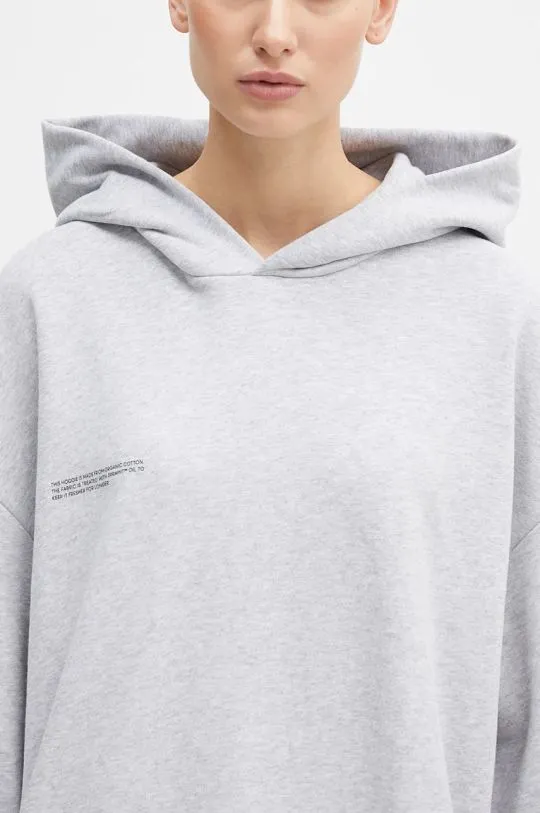 Pangaia cotton sweatshirt gray color hooded with a print