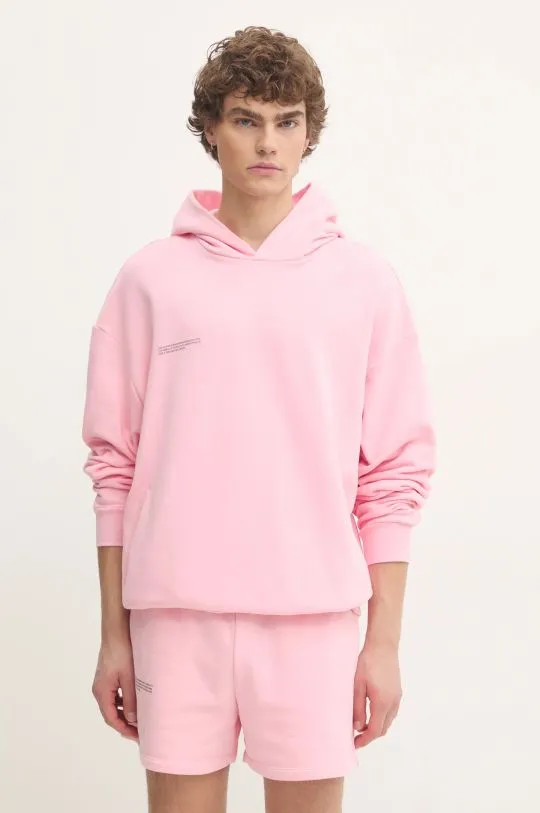 Pangaia cotton sweatshirt pink color hooded with a print