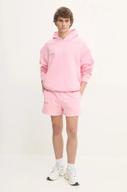 Pangaia cotton sweatshirt pink color hooded with a print