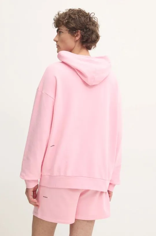 Pangaia cotton sweatshirt pink color hooded with a print