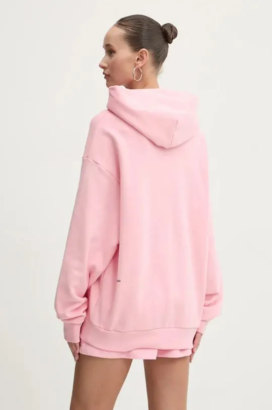 Pangaia cotton sweatshirt pink color hooded with a print