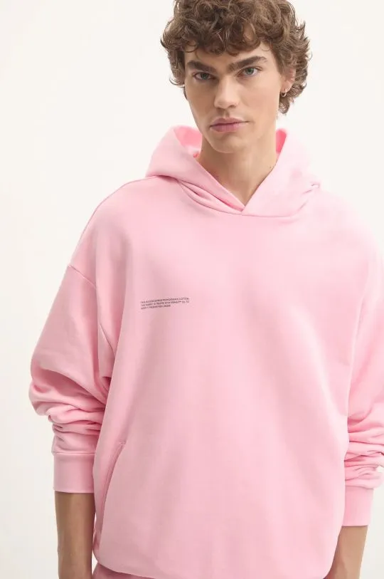 Pangaia cotton sweatshirt pink color hooded with a print