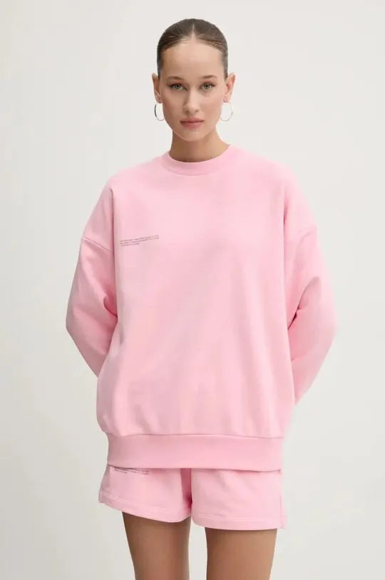 Pangaia cotton sweatshirt pink color with a print