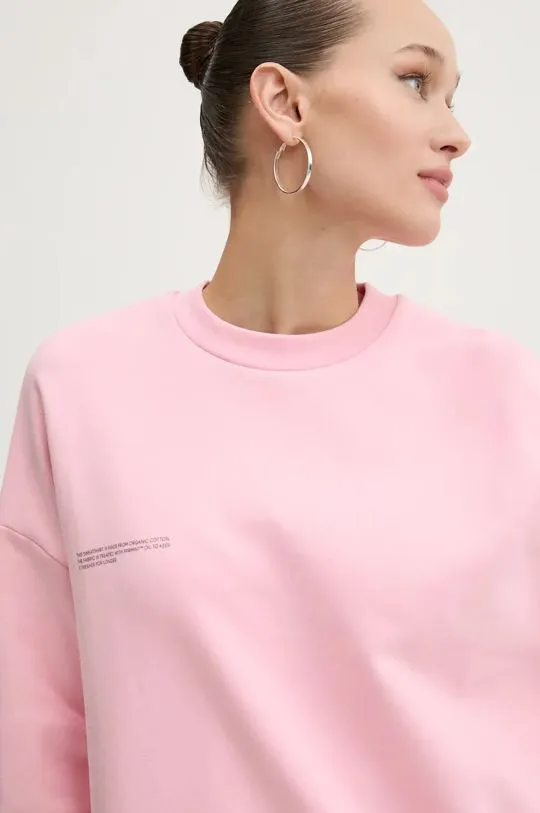 Pangaia cotton sweatshirt pink color with a print