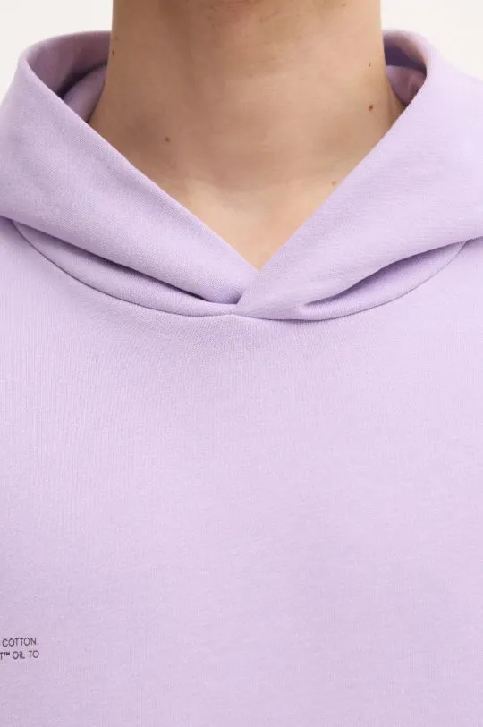 Pangaia cotton sweatshirt violet color hooded with a print