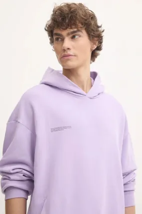 Pangaia cotton sweatshirt violet color hooded with a print