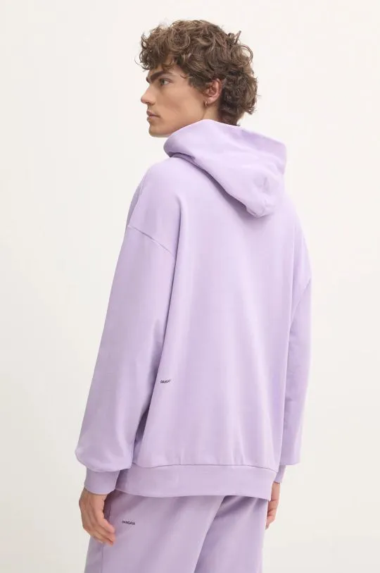 Pangaia cotton sweatshirt violet color hooded with a print