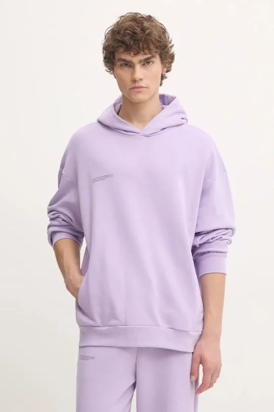 Pangaia cotton sweatshirt violet color hooded with a print