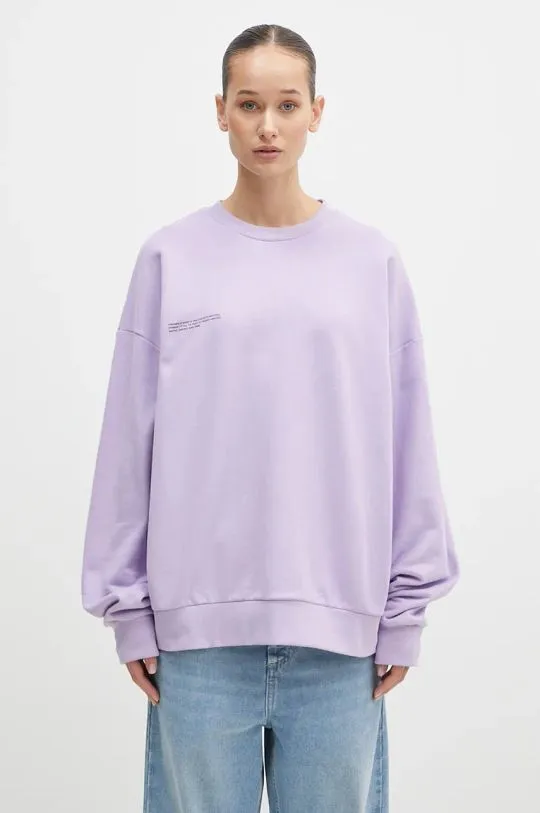 Pangaia cotton sweatshirt violet color with a print